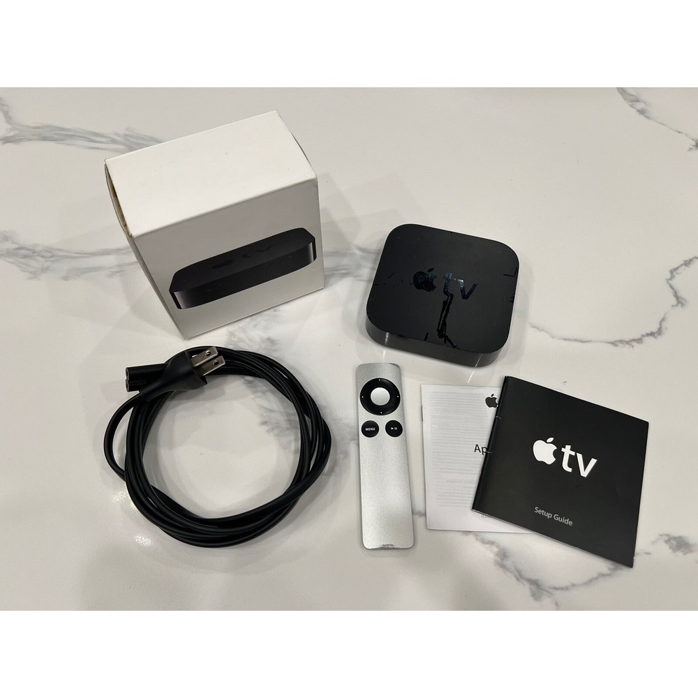 Genuine OEM Apple TV 2nd Generation Media Streamer A1378 Cable, Remote, Box